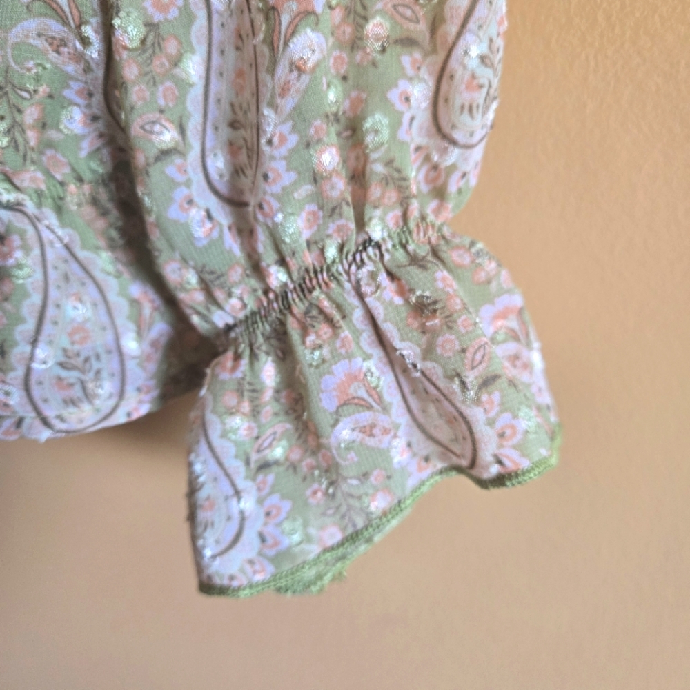 DR2 Paisley Ruffle Top, M - Picture 5 of 8
